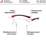 10in Clear Rubber Lightweight Eye Protection Safety Glasses Anti Fog 1.06oz