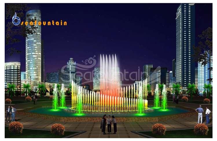 Changeable Lamps Musical Floating Fountain Stainless Outdoor
