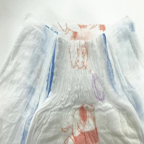 Cartoon Printed Comfortable Baby Diapers 3D Leaking Guards Fluff Pulp SAP