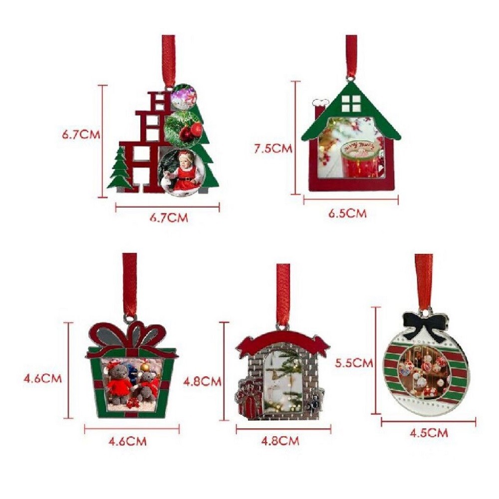 Customized Sublimation Blank Metal Christmas Ornaments DIY Christmas Gifts