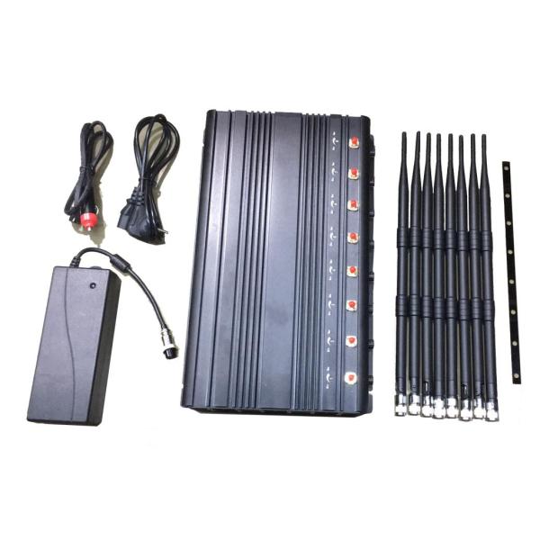 1-40m Adjustable 24/7 Continuously Working 8 Bands Cell Phone 2G 3G 4G WIFI GPS Signal Jammer