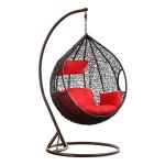 Outdoor Patio PE Rattan Swing Chair With Metal Frame Cheap Egg shaped Hanging