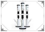 Black White Glass Straight tube Bong Helix Percolator Hookah Bongs UFO Perc