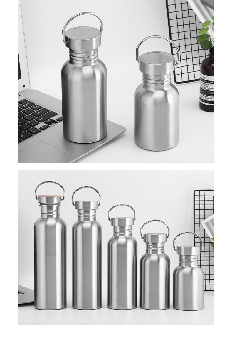 350ml 500ml 600ml Oem Odm Single Wall Stainless Steel Water Bottle BPA Free Stainless Steel Travel Water Bottle Lightweight Minimalistic Design