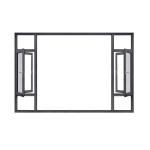 Aluminum Villa House Glass Casement Windows with Horizontal Opening and