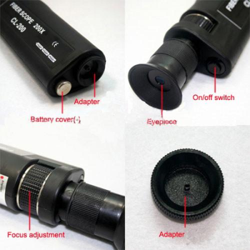 Black 400X Fiber Optic Microscope Handheld Optical Inspection Scope Durable