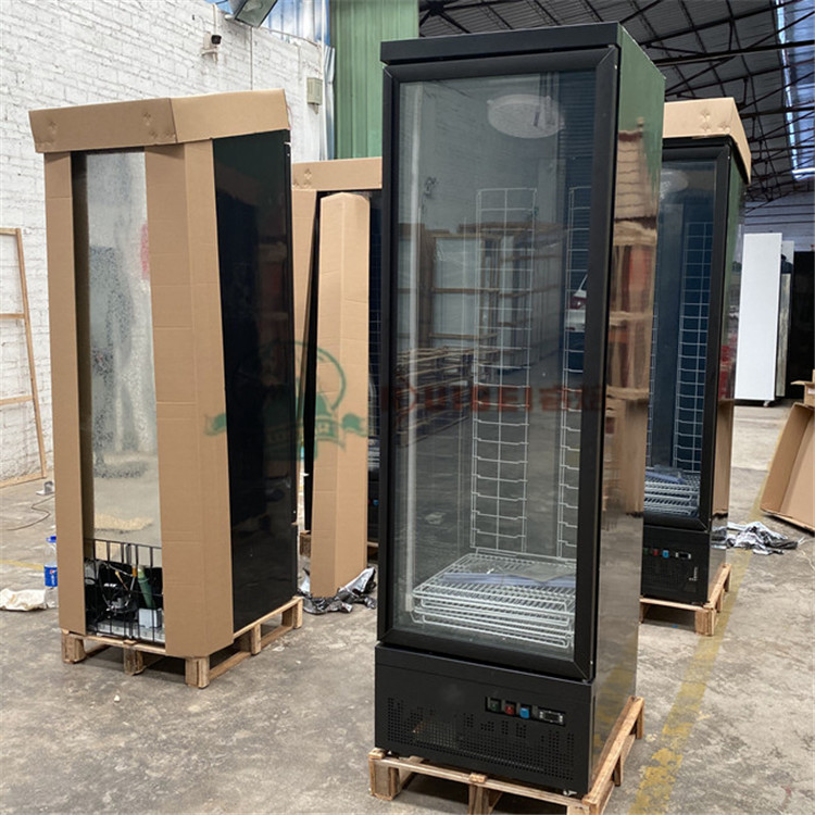 Fan Cooling Single Door Display Freezer , Auto Defrost Upright Freezer