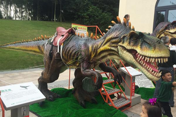 Rain Proof Animatronic Dinosaur Ride With Soft Silicone Rubber Skin For Park