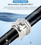 Waterproof IP68 Metric Cable Glands Hermetic Connectors Stainless Steel 304/316