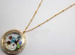 Tagor Jewellery Stainless Steel Glass Floating Locket Chain GLC008-Ball Station