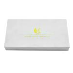 Custom Gold Stamping White Rigid Paper Box Magnetic Closure Golden Packaging Box