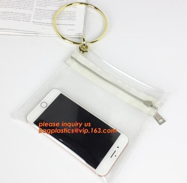 Cosmetic Sewing Metal Zipper Bags, PVC leather cosmetic bag metal double zipper