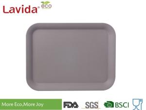 Wholesale Hot sell Popular Solid color Biodegradable Eco Bamboo Fiber Tray Wooden Meal Serving Tray Melamine solid color Tray from china suppliers