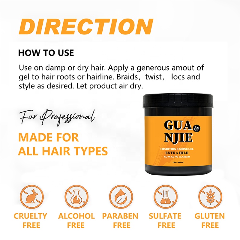 Strong Hold Hair Braiding Gel for Twist Cornrow Braid and Locs Taming Frizz Private Label