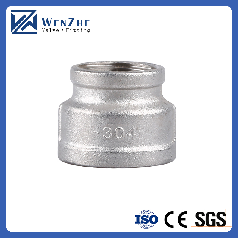 RTS Stainless Steel Reducing Straight Inner Wire Pipe Fitting Female Reduce Socket Coupling Silver