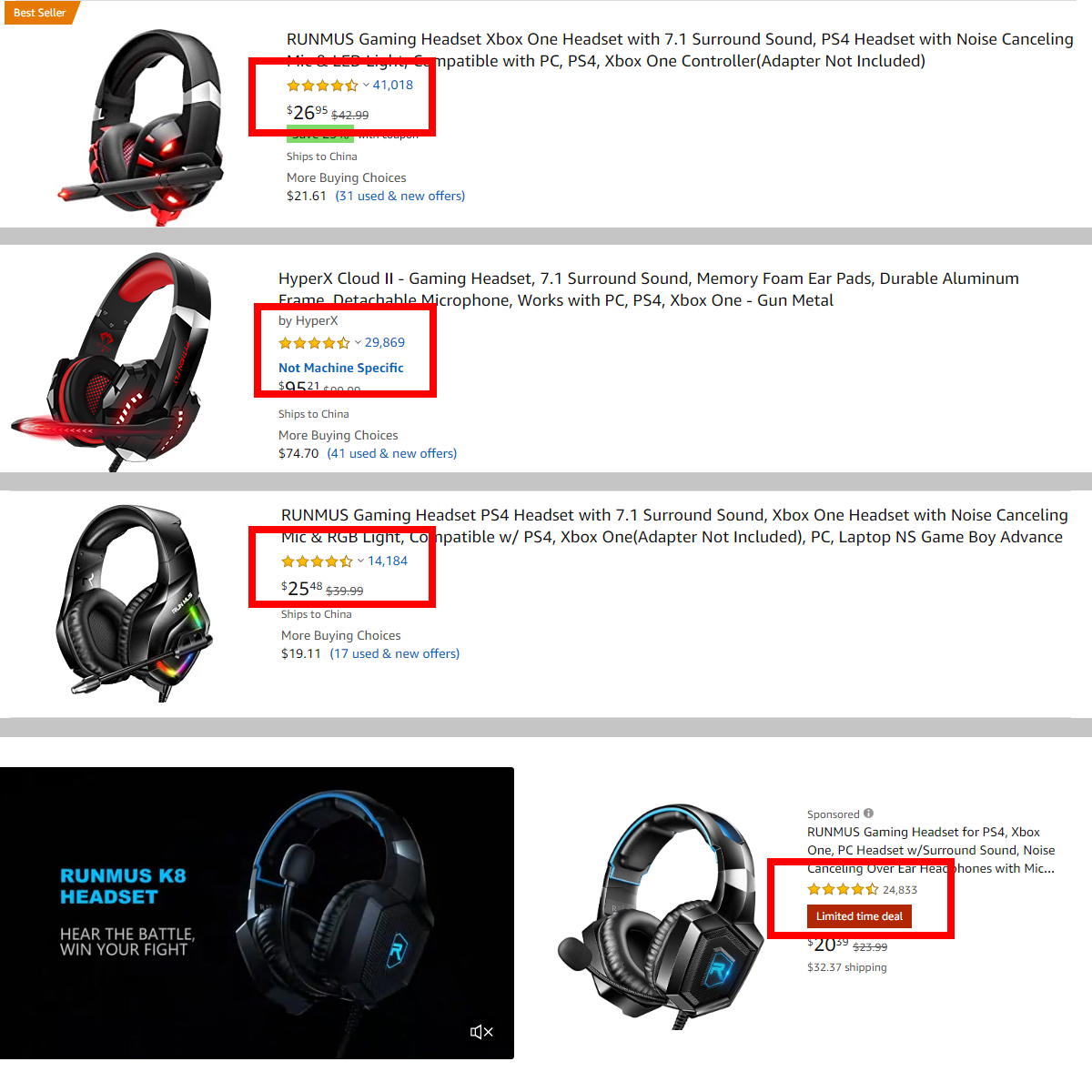 Free Shipping Gaming Headphone Headset With Mic LED Light And In Line Audio Controls