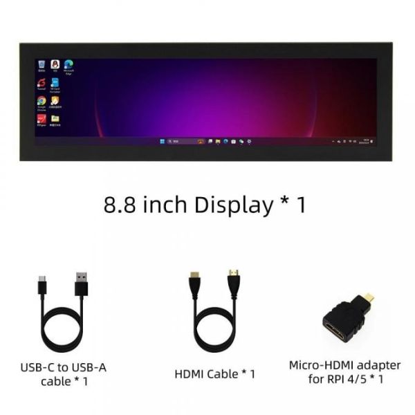 8.8 Inch HDMI LCD Display 480x1920 IPS LCD Panel For Computer Secondary Screen
