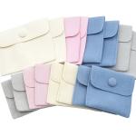Microfiber Fabric Jewelry Pouch Earrings Necklace Packaging Foil Stamping