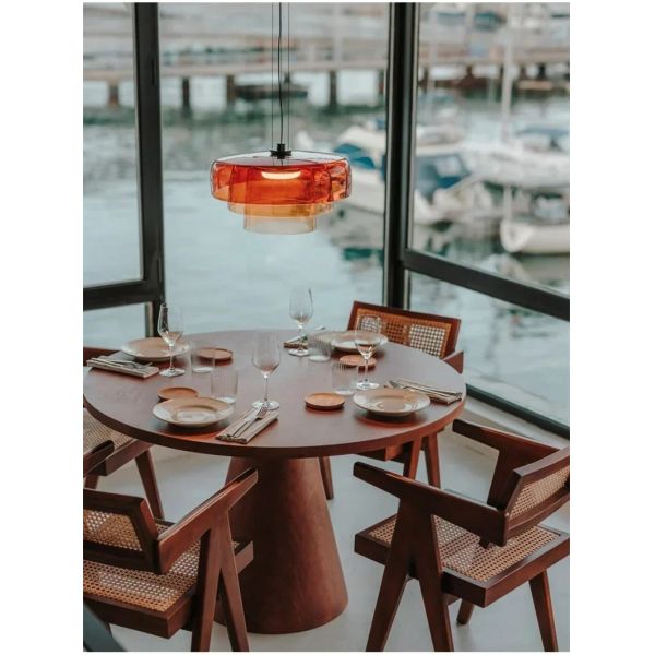 Simple Vintage Glass Lampshade Pendant Lamps Minimalist Dining Room Cafe Bar LED Chandelier （WH-AP-674）