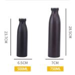 350/500/750ML Milk Shape Small Mouth Stainless Steel Water Bottle Matt Rubber