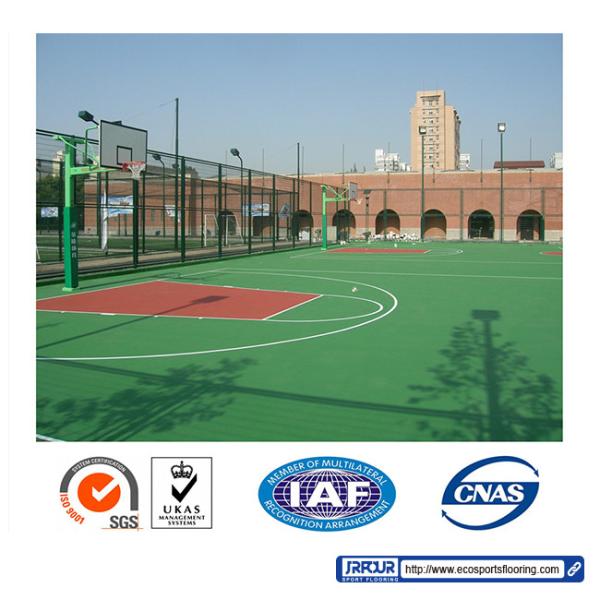 Silicon Pu Sport Court Flooring Multi Purpose Antifade Outdoor Sports Surfaces