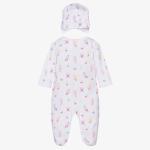 Autumn Newborn Baby Romper with Hat 2pcs Set Long Sleeved Printed Cotton Infant