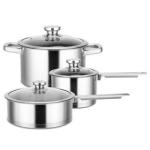 Amazon Top Seller Kitchen Cookware 6 Pcs Glass Cover 430 Stainless Steel