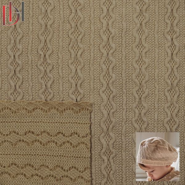 Soft Breathable Jacquard Knitted Fabric Heavyweight 95% Polyester 5% Spandex Fabric
