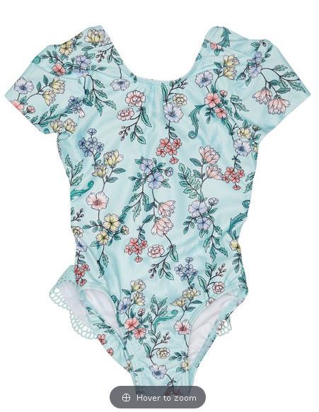 Summer Kids Green Leaf Printed Bikini Set One/Two-Piece Beach Suit Baby Girls