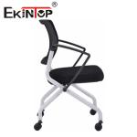 School Office Training Chairs With Writing Tablet Leather Bentwood Material OEM