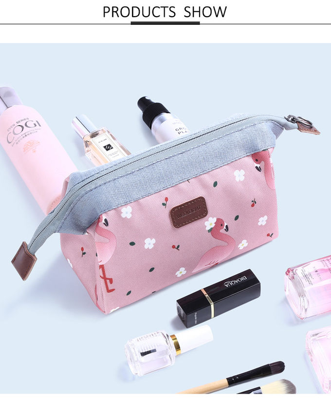 Hot Selling Multi-Function Pink Printed Korean Toiletry Wash Zipper Bag