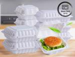 Takeaway PP Disposable Plastic Lunch Box Meal Prep Clamshell Hinged Lid Design