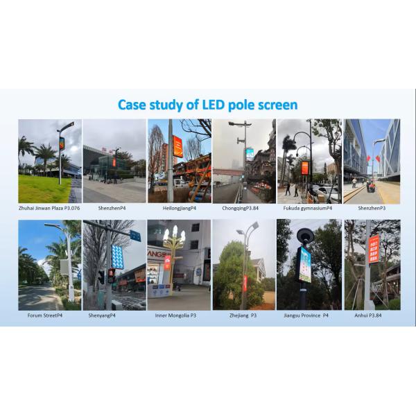 240V P3 Pole LED Display Screen Custom For Pedestrian Street
