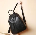 Daily Double Shoulder Bags for Lady Simple Pure Cow Leather Backpack