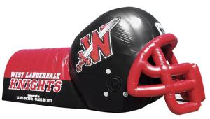 Wholesale Amazing Inflatable Sports Games Blow Up Helmet Tunnel With 0.55mm PVC from china suppliers