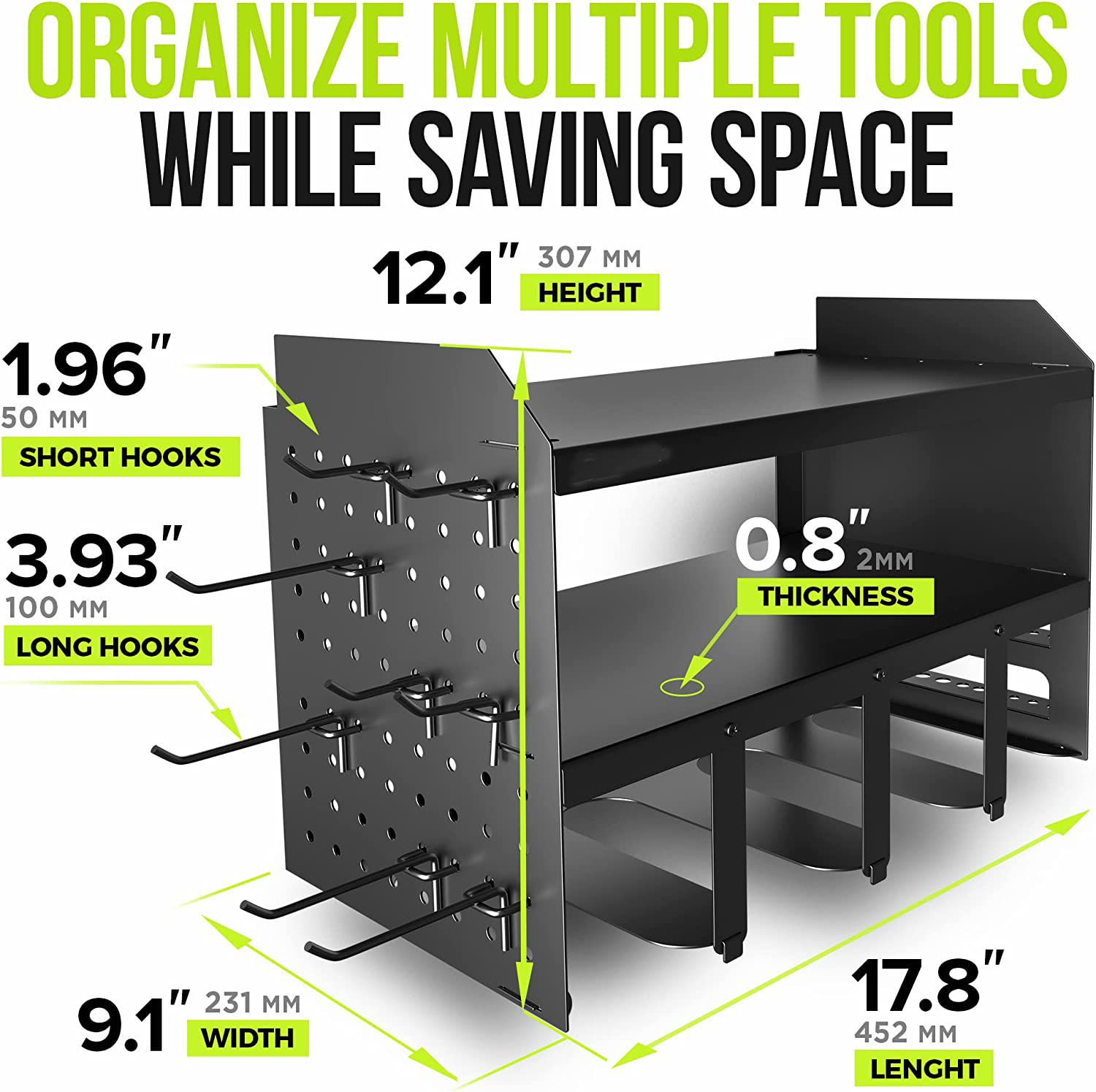 Plant Fiber Type Cordless Tool Storage Rack Garage Pegboard Organizer with Shape Logo