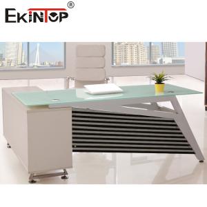 Wholesale OEM Contemporary Glass Office Desk Redefine Your Workspace With Modern Elegance from china suppliers