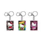 OEM custom cartoon anime gold acrylic keychain printing silver foil transparent