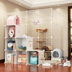 Wholesale Cat Cage Large Free Space Household Two Cats With Toilet Large Castle Indoor Cat Cage Villa from china suppliers