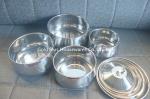 Four tiers portable lunch box material 201 stainless steel food carrier double