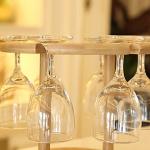 Modern Bamboo Wood Hanging Wine Rack Natural Color 20-50mm Thickness
