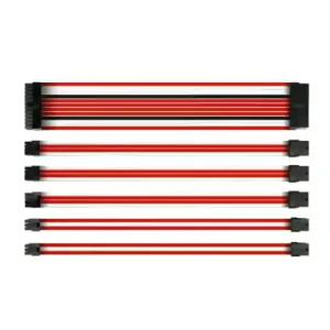 Wholesale Power Supply Extension Cable ATX Braided Sleeved Extension Power Cable Kits 30cm Black Red from china suppliers