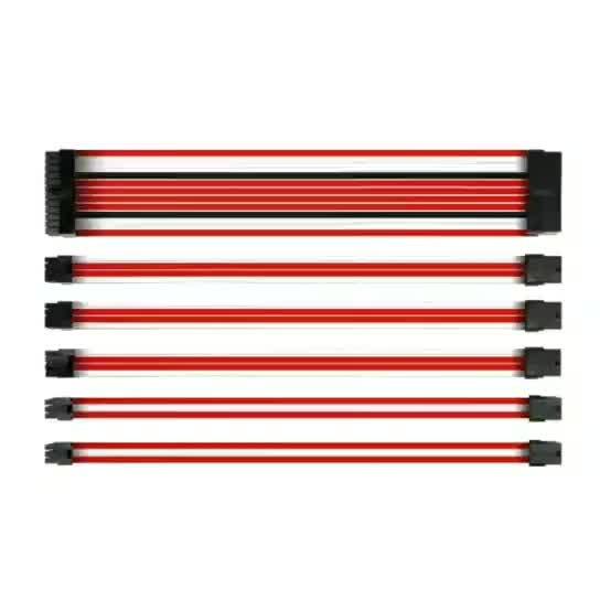 Power Supply Extension Cable ATX Braided Sleeved Extension Power Cable Kits 30cm