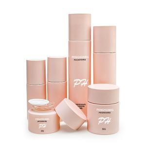 Wholesale Cosmetic Glass Cream Jar Container Pink 30g 50g Custom Deep Mouth from china suppliers