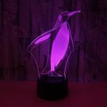 OEM animal picture logo Penguin 3D LED night light Colorful touch remote gift 3D