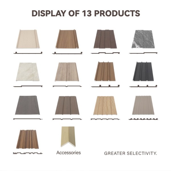 Wood Grain WPC Wall Cladding Panel Waterproof Decorative Interior Composite Wall Board