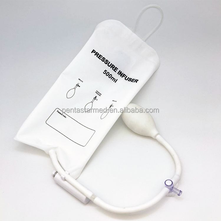 Reusable Fluid Quick Blood Nylon Manual Pressure Infusion Bag with Piston Gauge