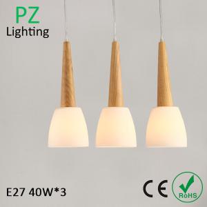 Wholesale Dinner room wooden pendant lamp E27 bulb Top grade Thailand Oak wood lighting fixtures from china suppliers