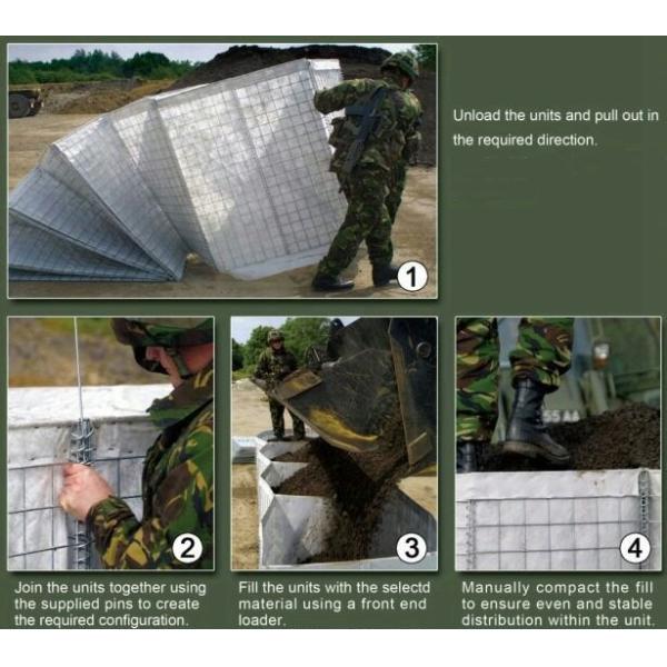 MIL 1 1.37m Defensive Barrier Collapsible Wire Mesh Container 4.0 mm