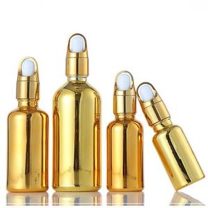 Wholesale Durable Gold Glass Containers Travel Portable Small Gold Silver Dropper Bottles from china suppliers